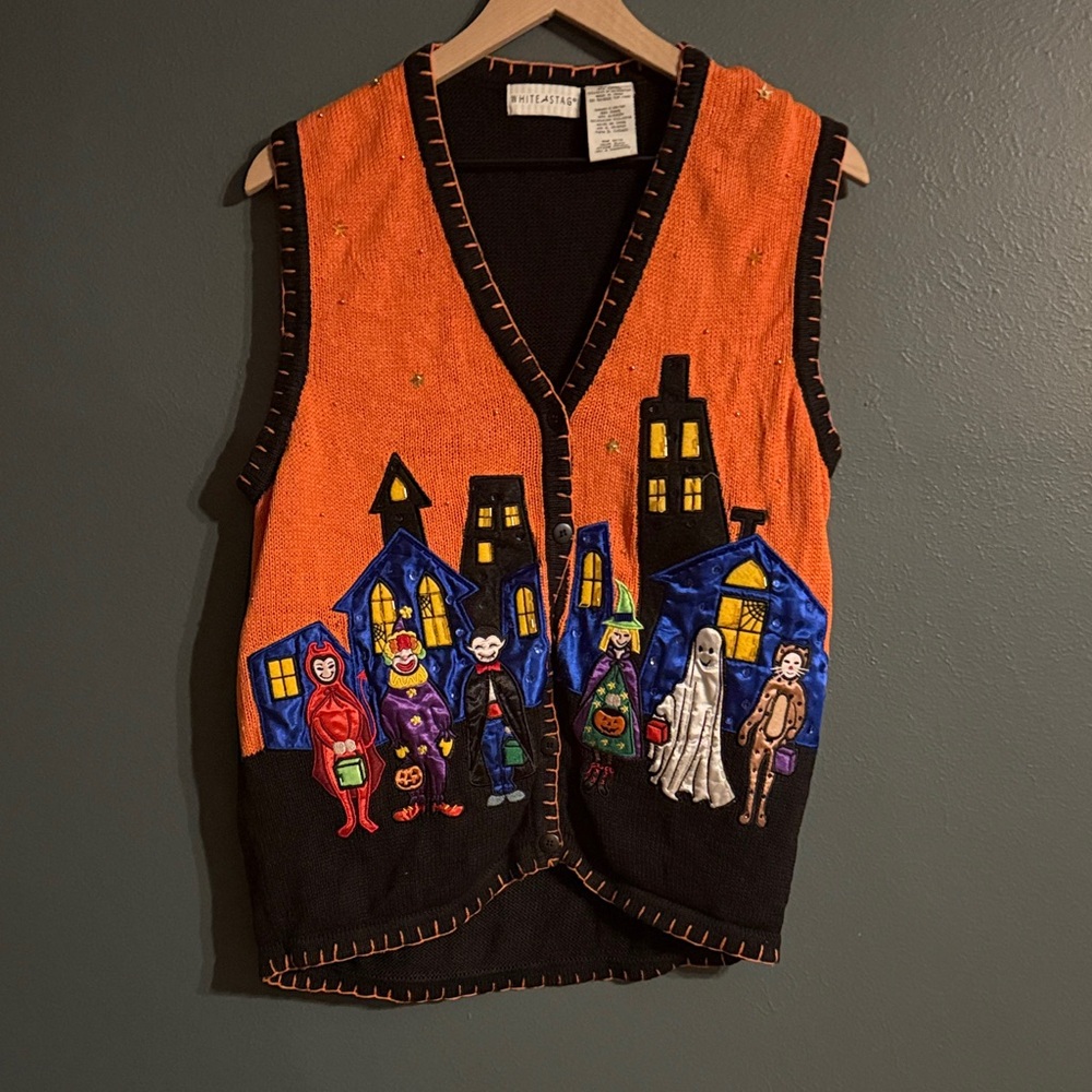 Halloween Themed Cardigan vest, ladies L